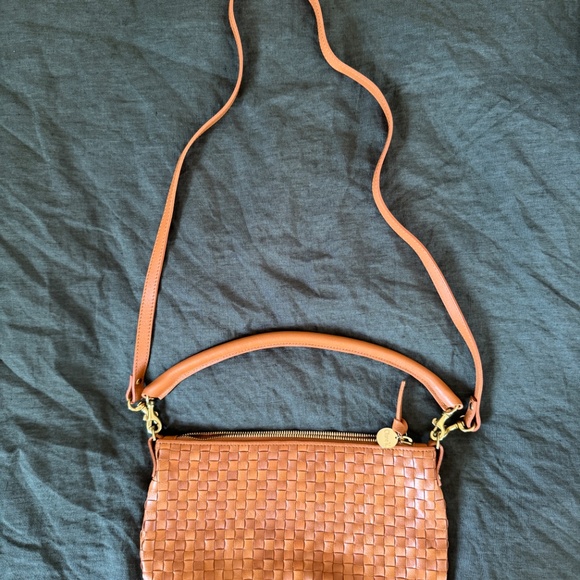 Clare V Petite Moyen Natural Woven Checker Bag - Picture 3 of 8